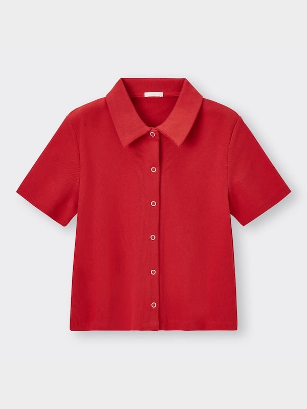 リングドットボタンコンパクトカーディガン(半袖)