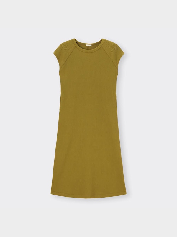 ワッフルフレンチスリーブワンピース