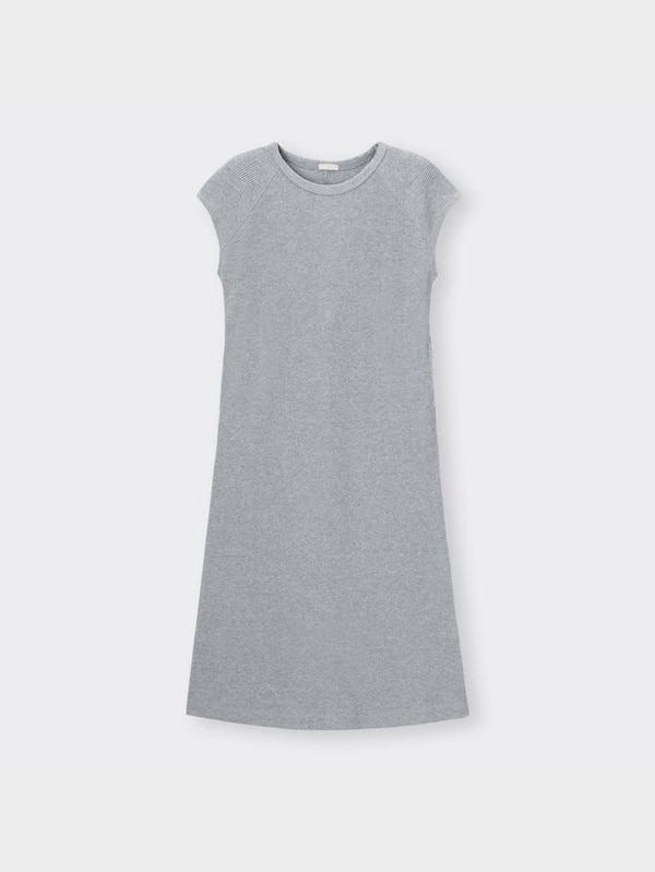 ワッフルフ��レンチスリーブワンピース