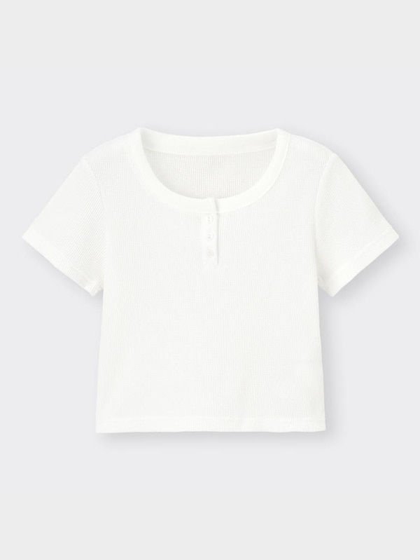 ワッフルヘンリーネックミニT(半袖)(丈43.5cm～50cm)