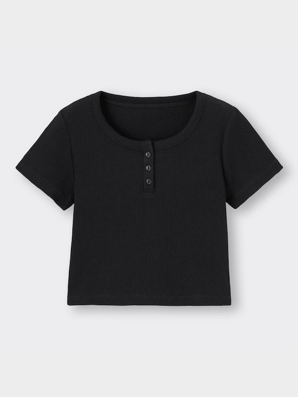 ワッフルヘンリーネックミニT(半袖)(丈43.5cm～50cm)