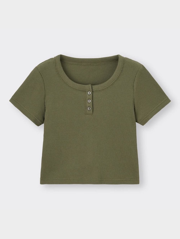 ワッフルヘンリーネックミニT(半袖)(丈43.5cm～50cm)