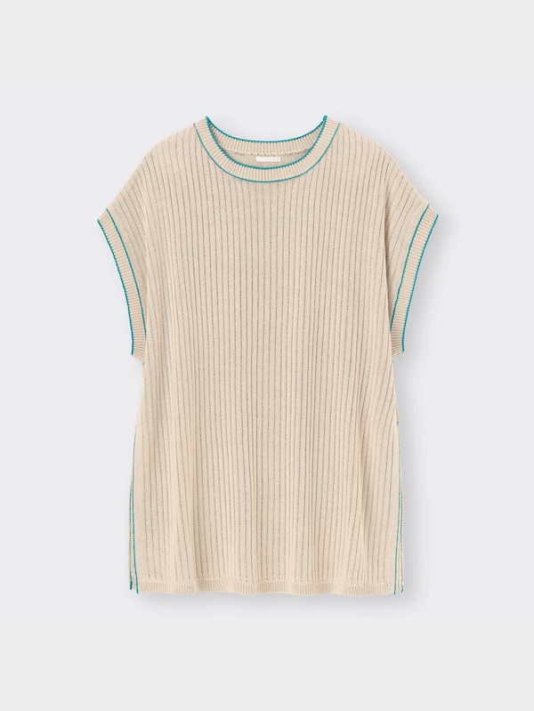 バイカラーニットチュニック(半袖)RS+X