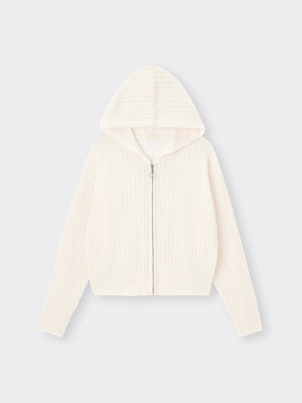 レーシーフーディニットカーディガン(長袖)RS+E