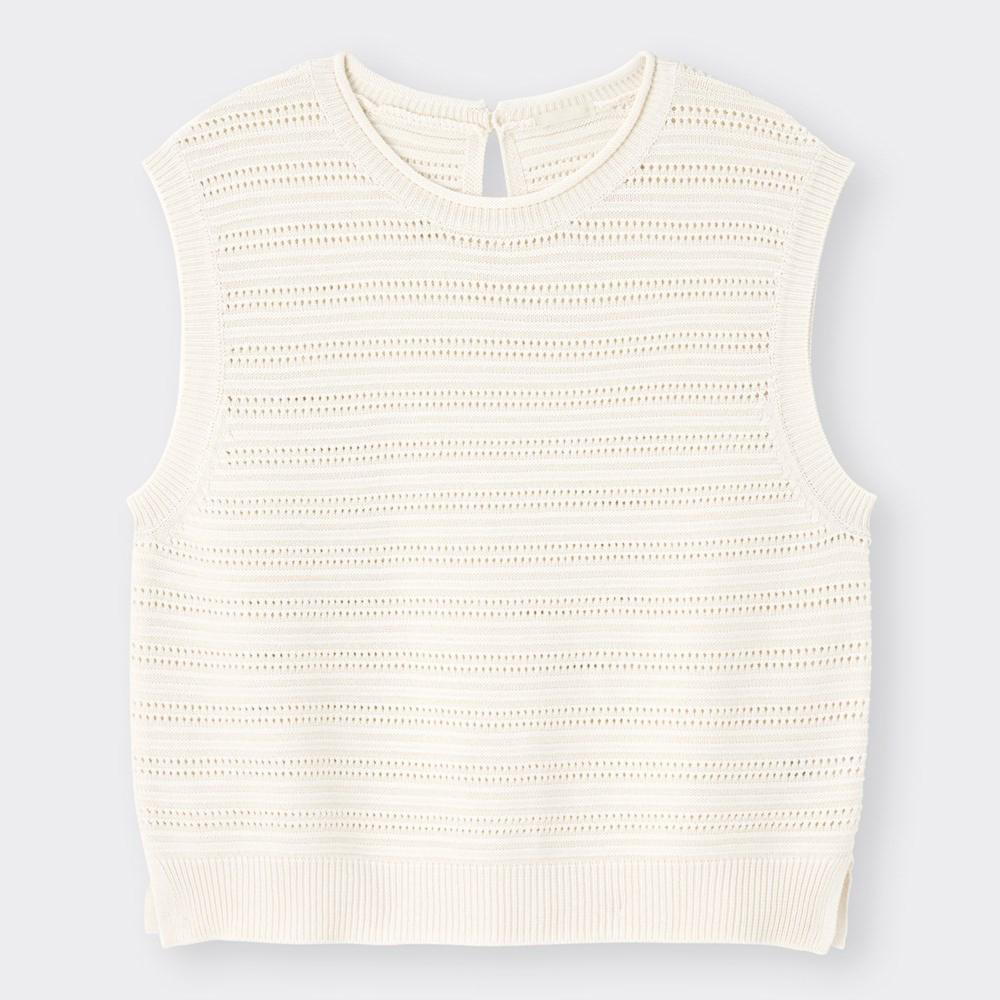 （GU）透かし編みセーター(半袖)RS+X
