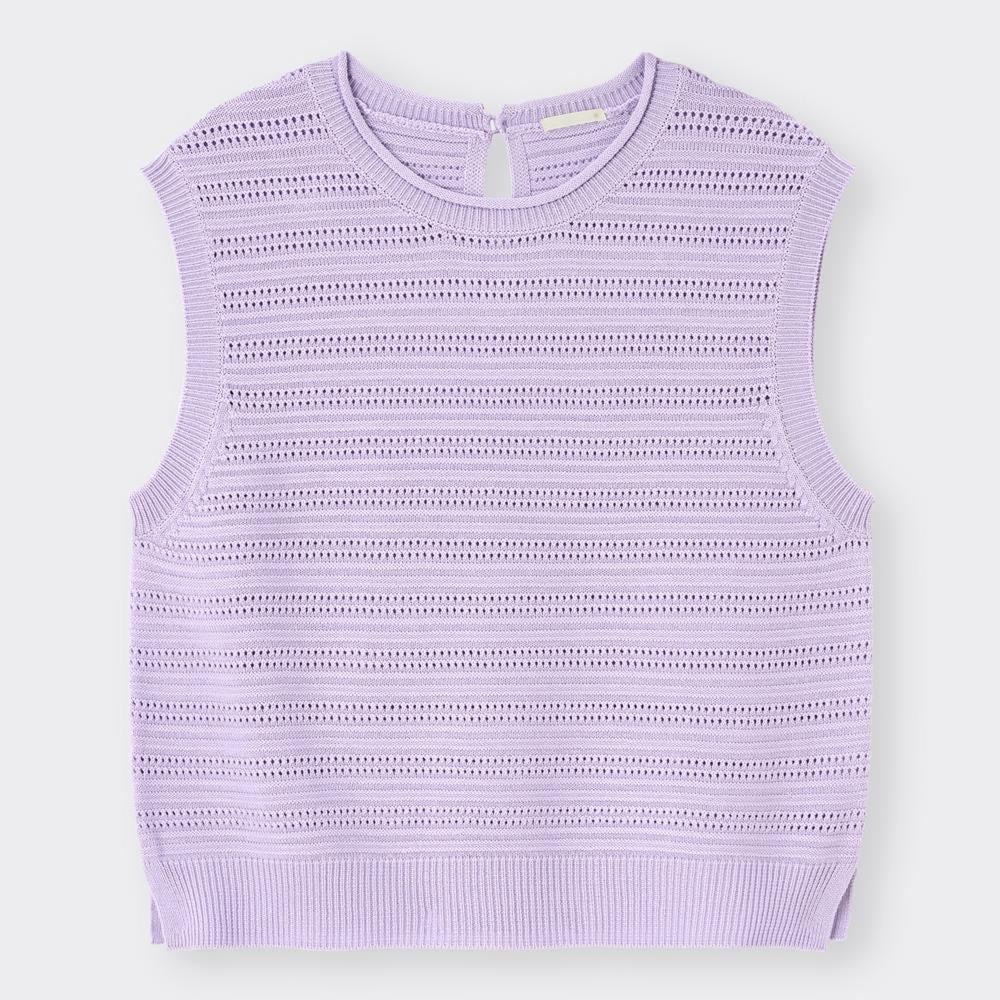 （GU）透かし編みセーター(半袖)RS+X