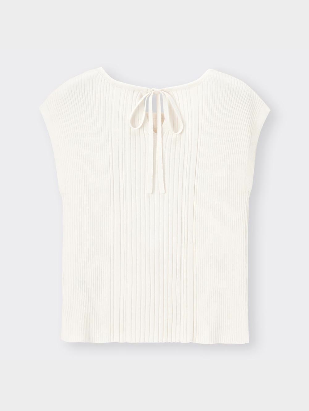 ☆コロパル様☆ GU公式 | リブバックリボンセーター(半袖)Z