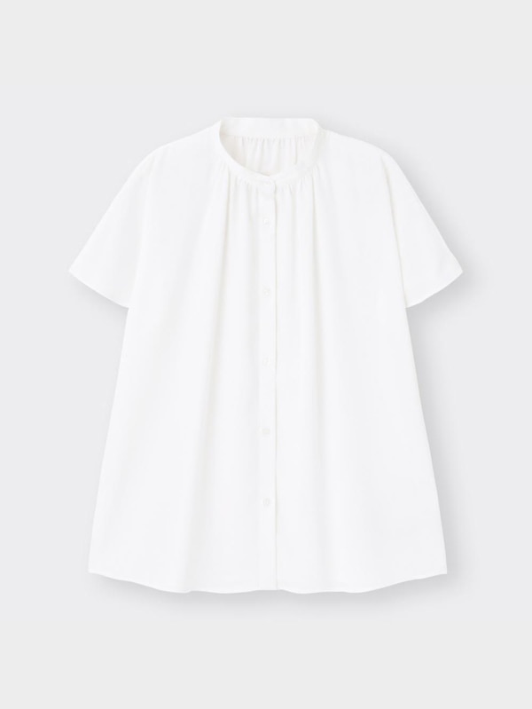 エアリーバンドカラーシャツ(半袖)