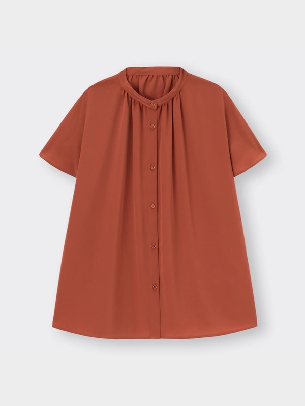 エアリーバンドカラーシャツ(半袖)