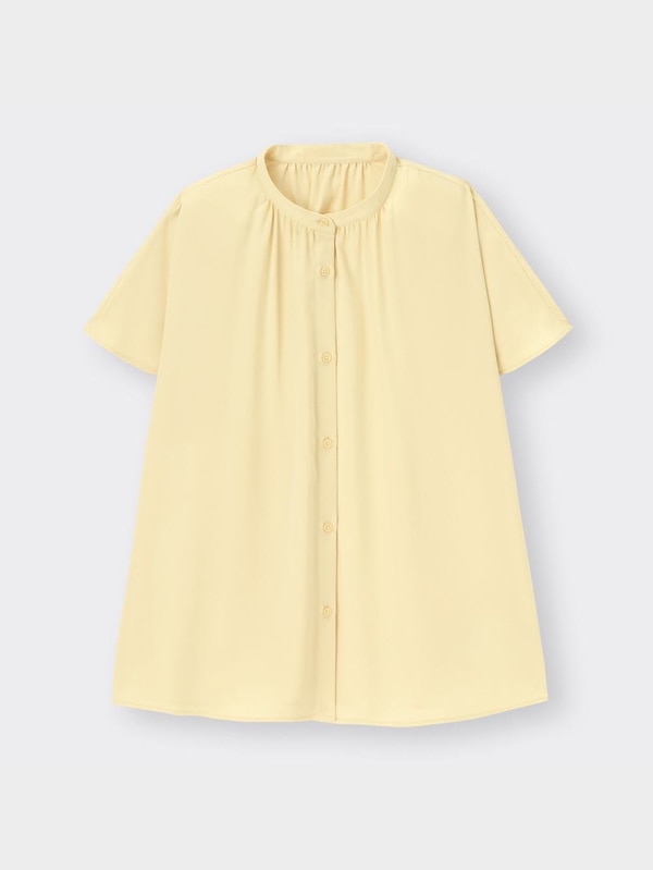 エアリーバンドカラーシャツ(半袖)