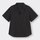 リネンブレンドオープンカラーシャツ(半袖)-BLACK