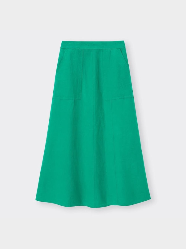 リネンブレンドフレアスカートRS+X