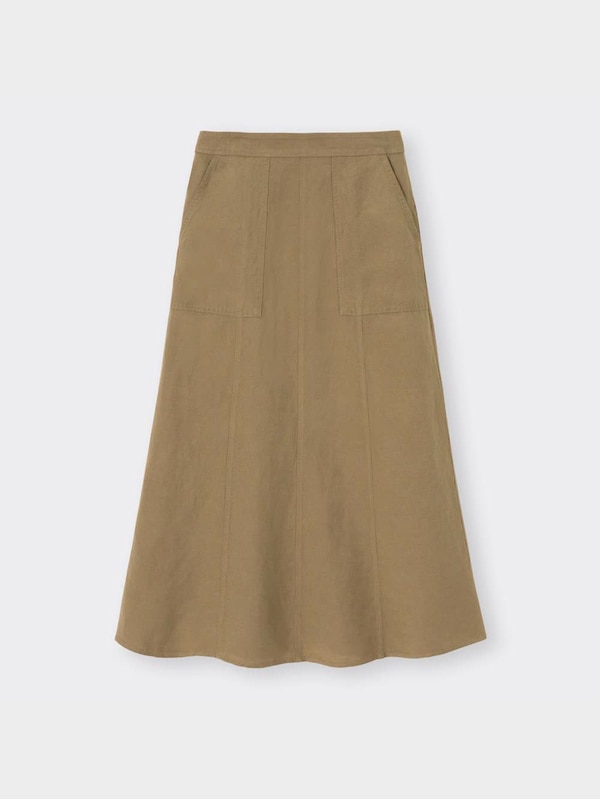 リネンブレンドフレアスカートRS+X