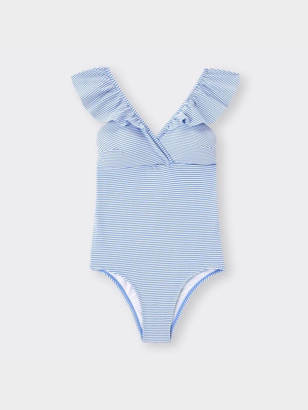 フリルストライプスイムワンピースGA+X