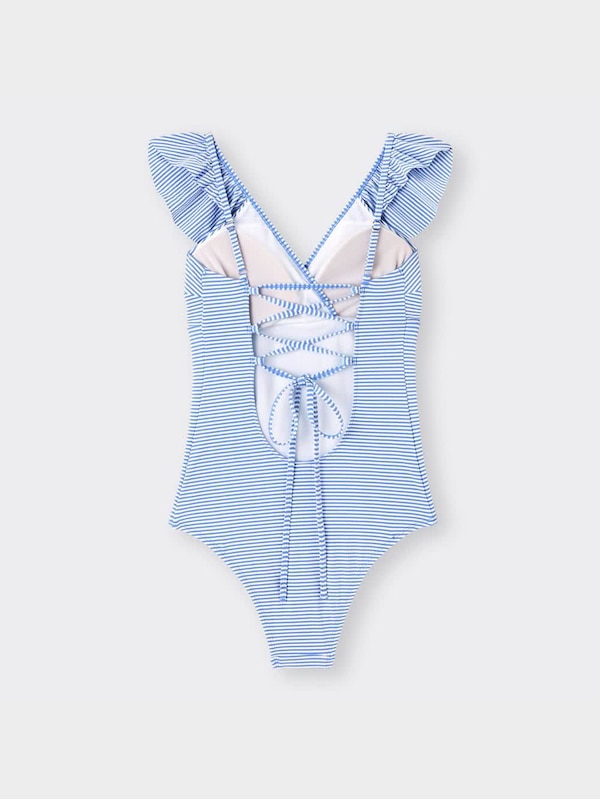 フリルストライプスイムワンピースGA+X