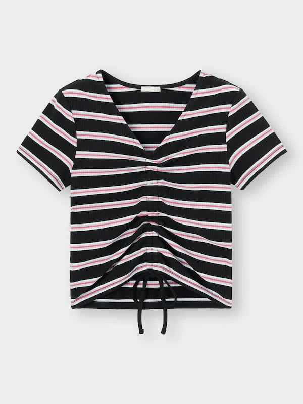 ドローストリングT(半袖)マルチボーダーYG+E