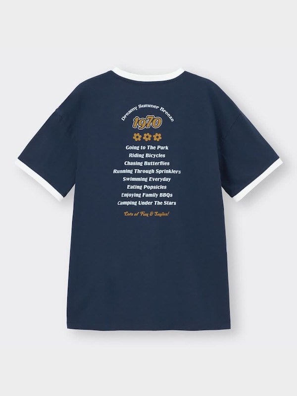 グラフィックオーバーサイズT(半袖)YG+E