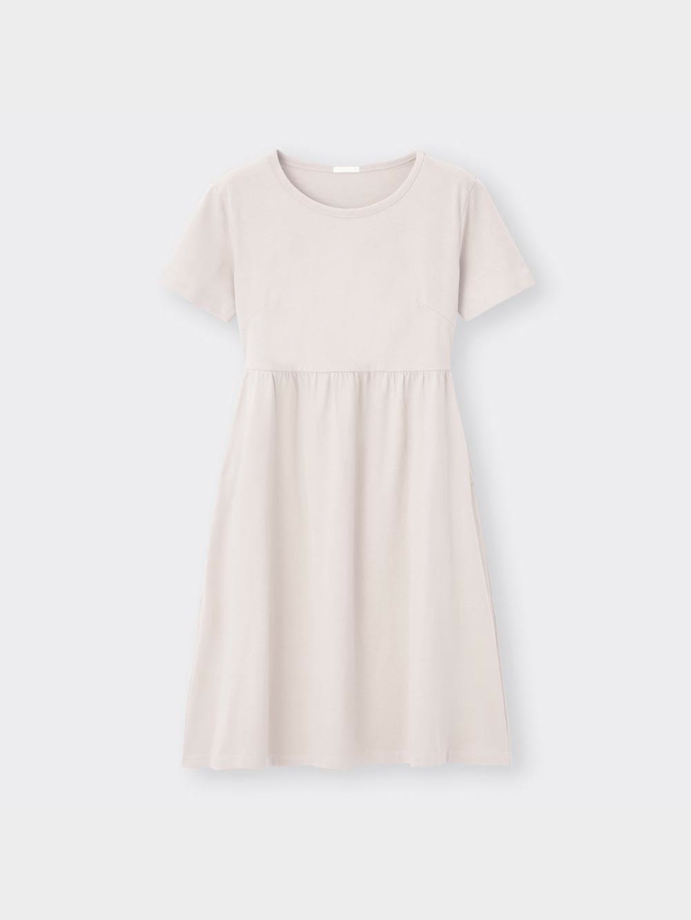 GU公式 | ウエストギャザーワンピース(半袖)OSB+EC