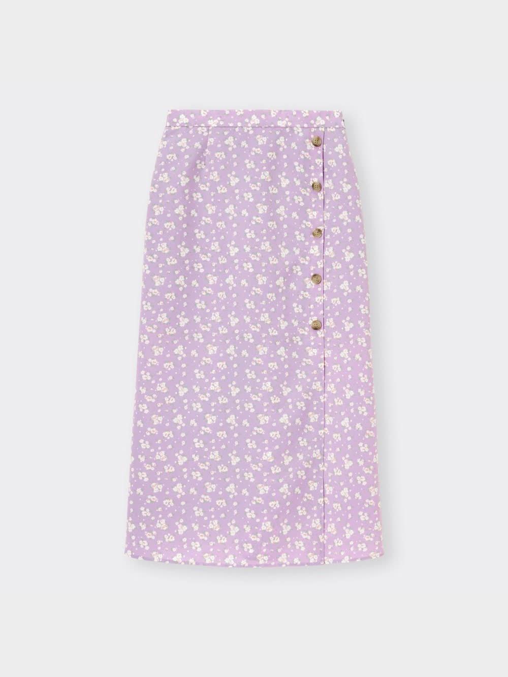 【シーニューヨーク】リネンコットン プリントスカート 22AW スリット S シーニューヨーク】リネンコットン プリントスカート 22AW