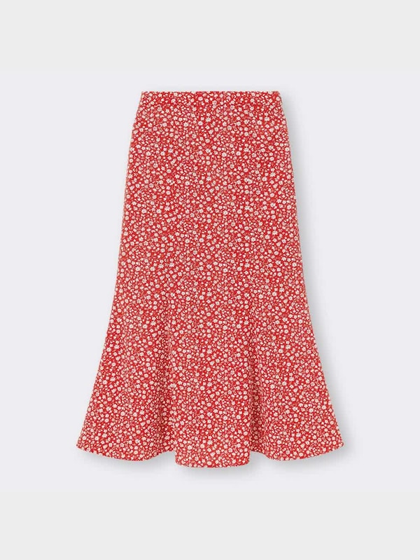 フラワープリントマーメイドロングスカート