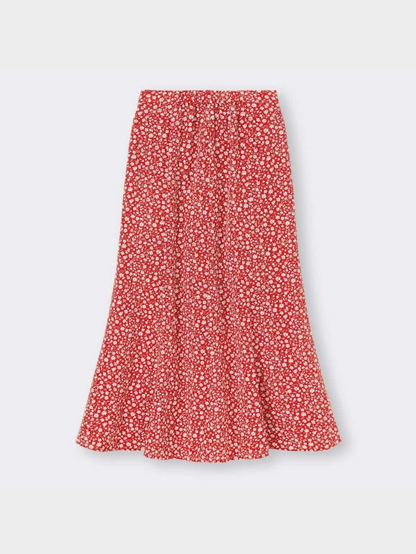 フラワープリントマーメイドロングスカート