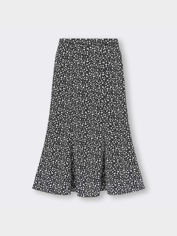フラワープリントマーメイドロングスカート
