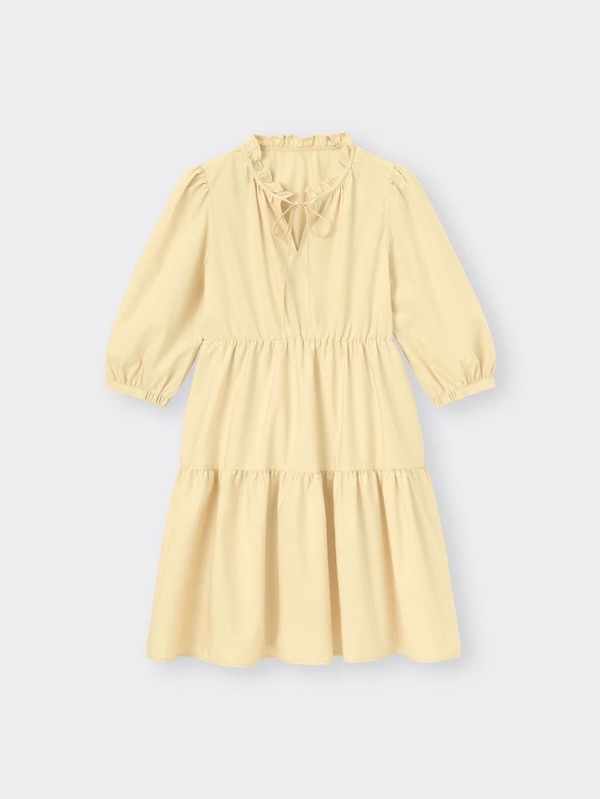 フリルネックティアードミニワンピー�ス(7分袖)