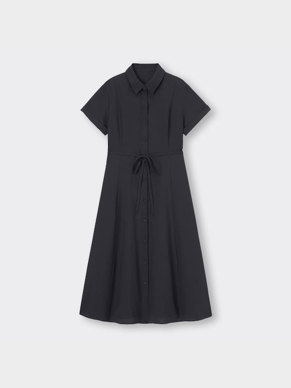 カラーシャツワンピース(半袖)