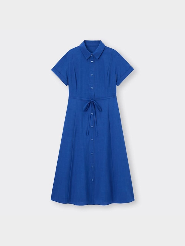 カラーシャツワンピース(半袖)