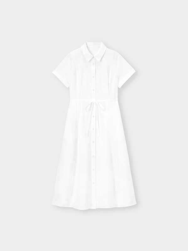 カラーシャツワンピース(半袖)