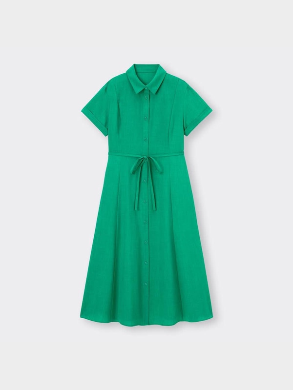 カラーシャツワンピース(半袖)