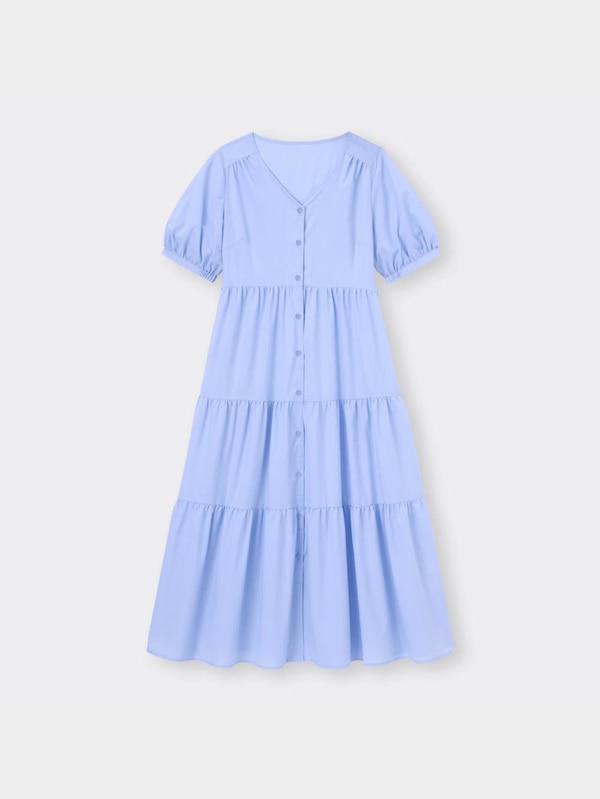 Vネックティアードワンピース(5分袖)