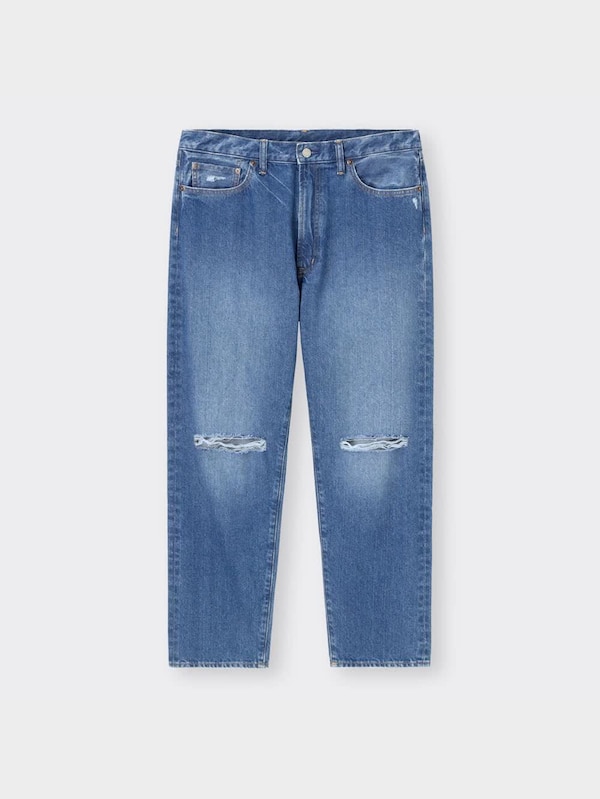 ハイウエストテーパードダメージジーンズNT+E