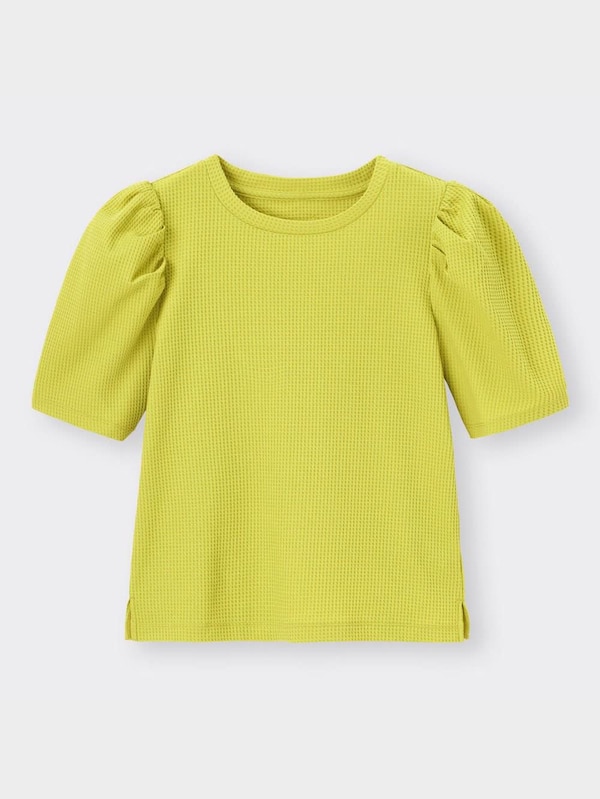 ワッフルボリュームスリーブT(5分袖)Q