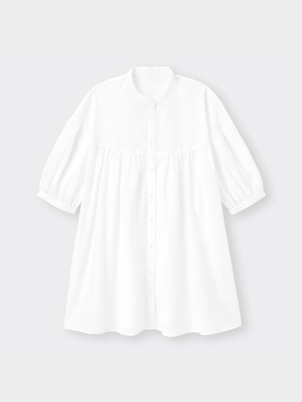 バンドカラーチュニックブラウス(5分袖)Q