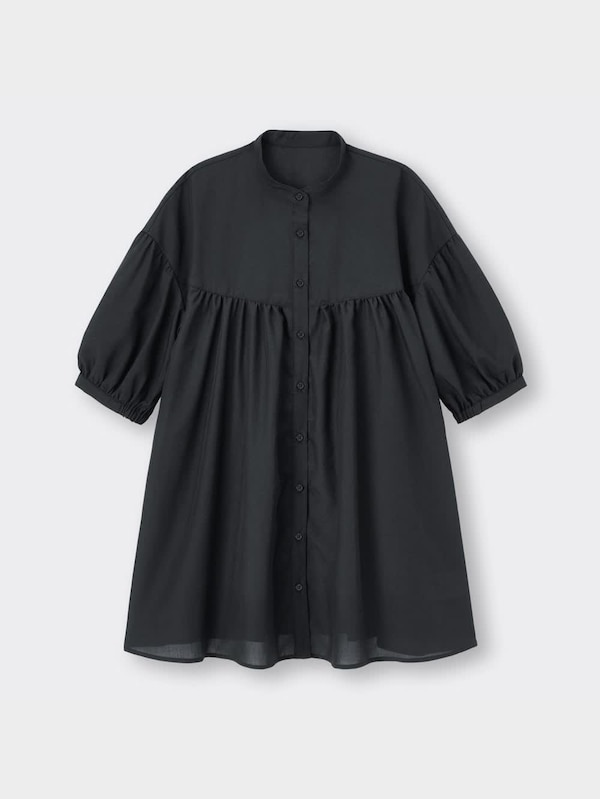 バンドカラーチュニックブラウス(5分袖)Q