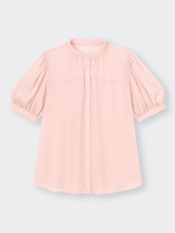 シアーボリュームスリーブブラウス(5分袖)Q