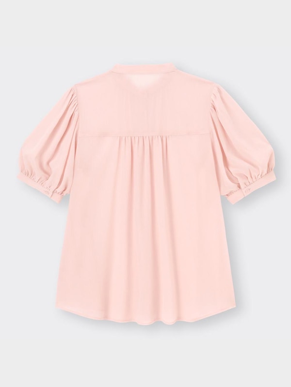 シアーボリュームスリーブブラウス(5分袖)Q