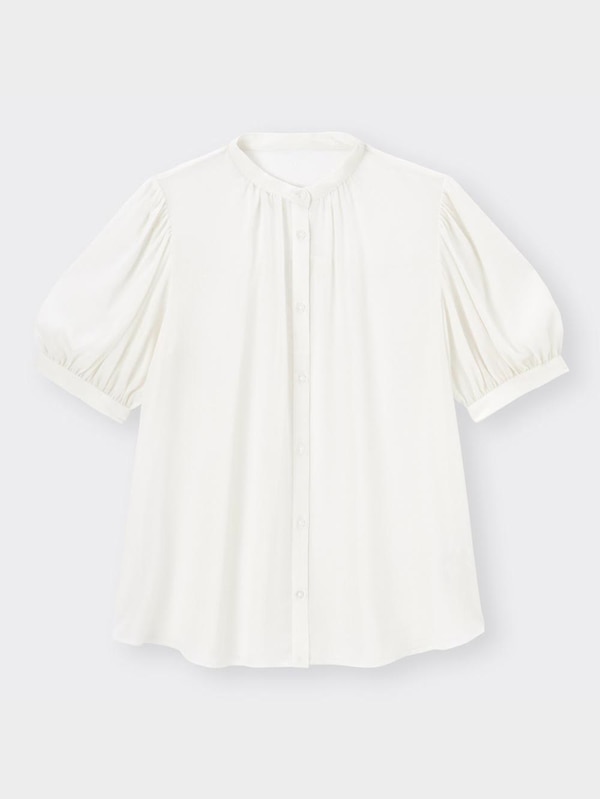 シアーボリュームスリーブブラウス(5分袖)Q