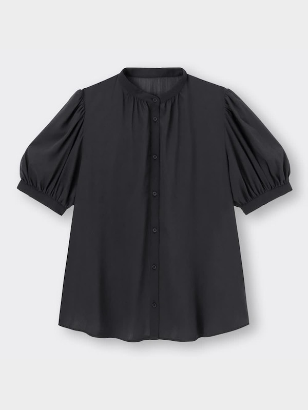 シアーボリュームスリーブブラウス(5分袖)Q