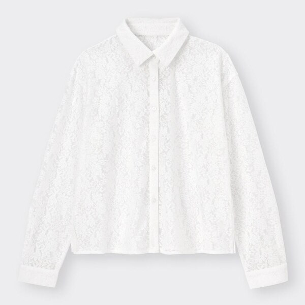 レースシャツ(長袖)-OFF WHITE