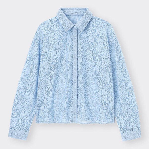 レースシャツ(長袖)-BLUE