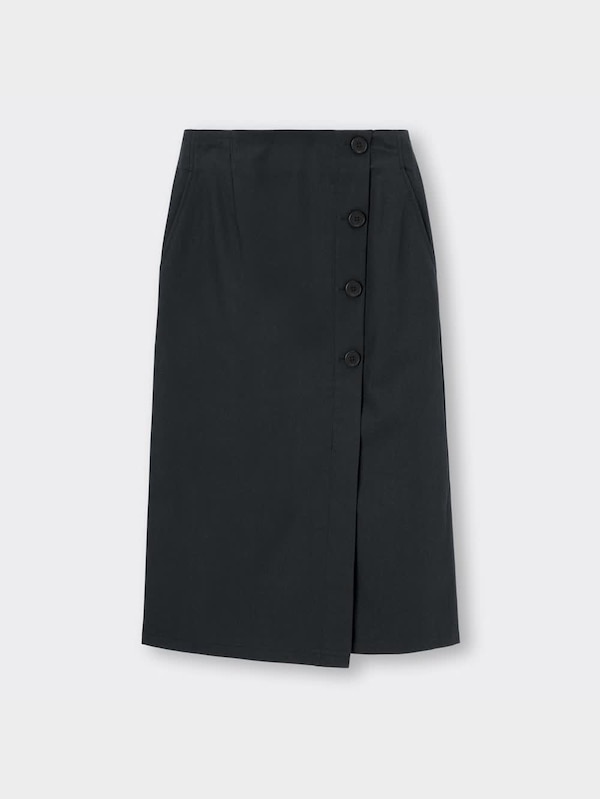 ボタンラップナローミディスカートNTQ+E