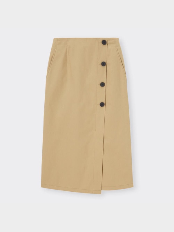 ボタンラップナローミディスカートNTQ+E