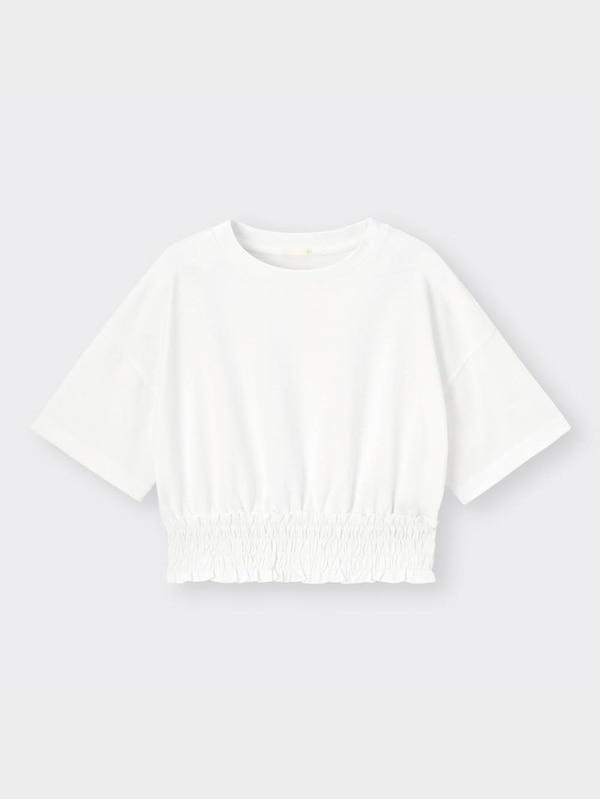 ウエストシャーリングクロップドT(5分袖)Q