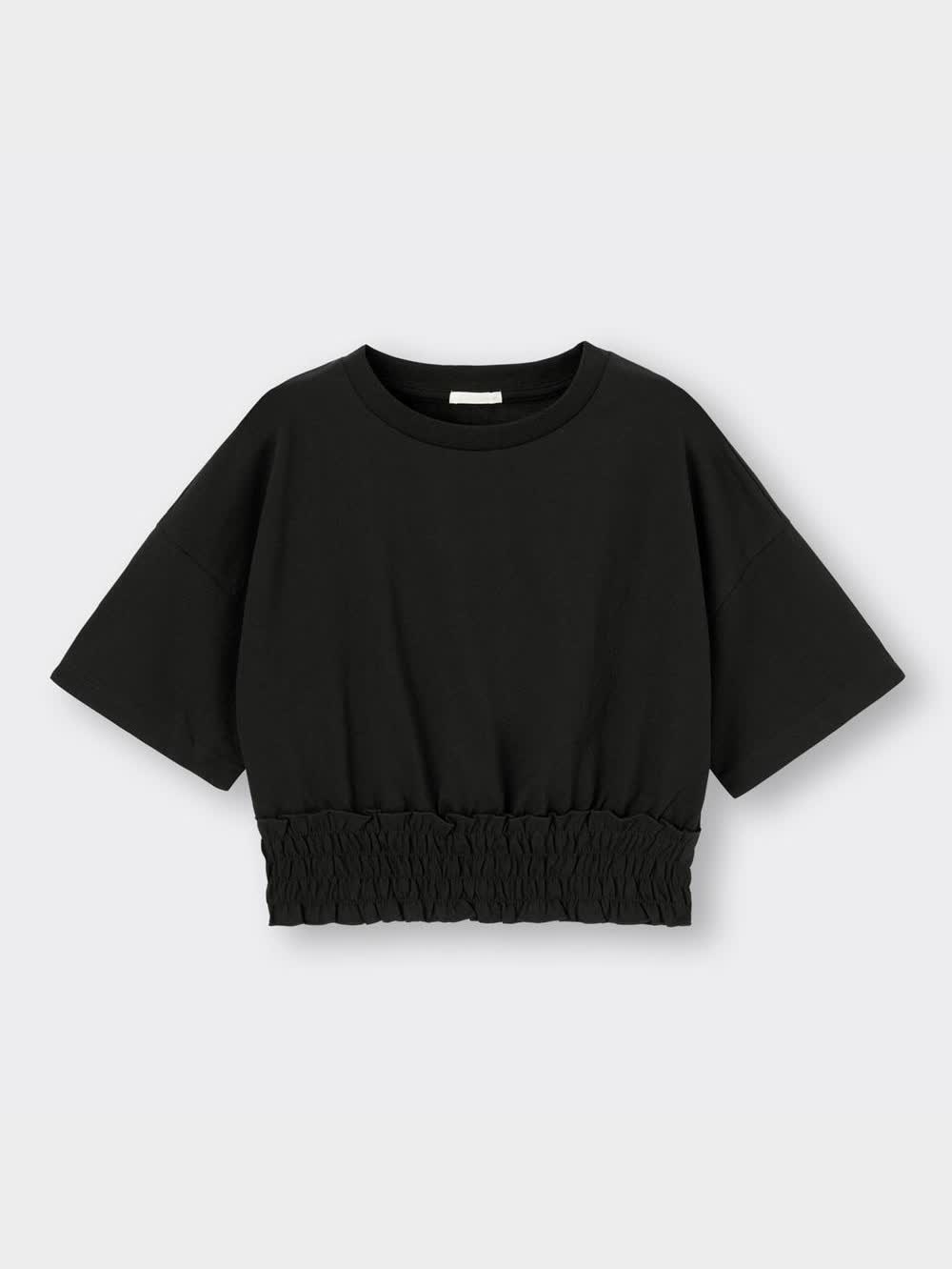 GU公式 | ウエストシャーリングクロップドT(5分袖)Q