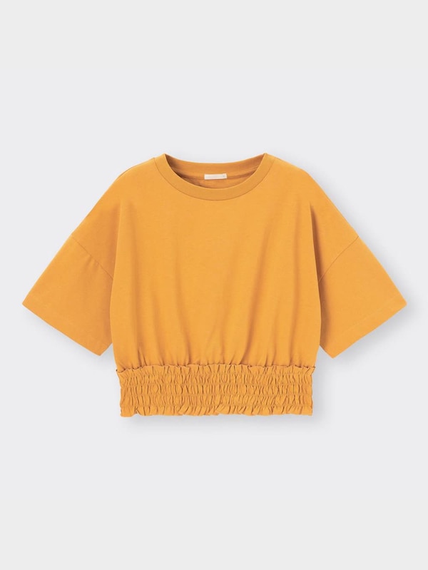 ウエストシャーリングクロップドT(5分袖)Q