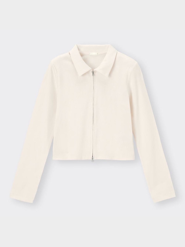 リブフルジップカーディガン(長袖)NT+X