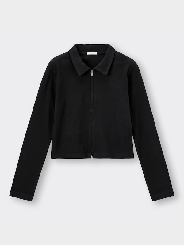 リブフルジップカーディガン(長袖)NT+X