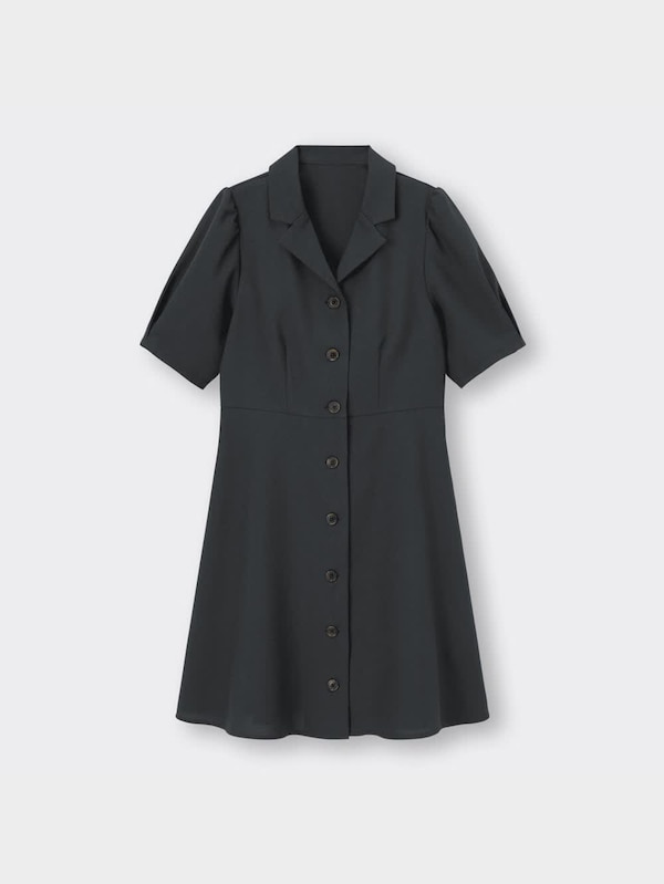 フロントボタンミニワンピース(5分袖)YG+X